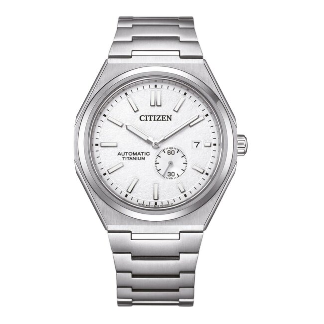 Citizen Citizen Horloge NJ0180-80A Titanium Automaat met Witte Wijzerplaat 40mm