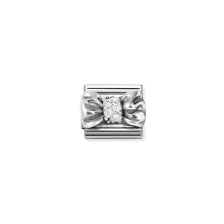 Nomination Nomination Schakel 330323-11 Compossable Classic Staal met Zilver en Zirkonia Strik