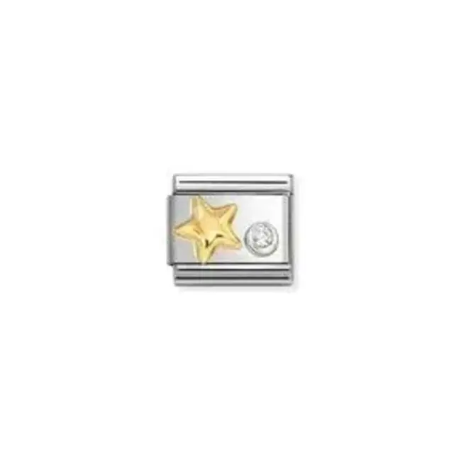 Nomination Nomination Schakel 630301-01 Composable Classic Staal met 18k Geelgoud Ster met Zirkonia