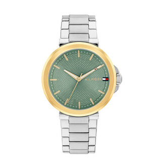 Tommy Hilfiger Tommy Hilfiger Horloge TH1782778 Lori Staal Bi-color Quartz met Groene Wijzerplaat 34 mm