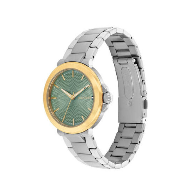 Tommy Hilfiger Tommy Hilfiger Horloge TH1782778 Lori Staal Bi-color Quartz met Groene Wijzerplaat 34 mm