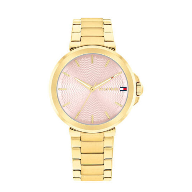 Tommy Hilfiger Tommy Hilfiger Horloge TH1782779 Lori Staal met Geelgouden Plating Quartz en Roze Wijzerplaat 34mm