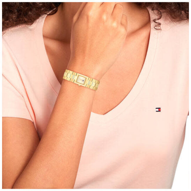 Tommy Hilfiger Tommy Hilfiger Horloge TH1782787 Ivy Staal met Geelgouden Plating Quartz 25mm