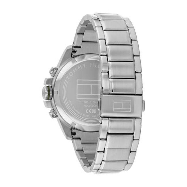 Tommy Hilfiger Tommy Hilfiger Horloge TH1792197 Jameson 43 mm Staal met groene wijzerplaat en gouden accenten