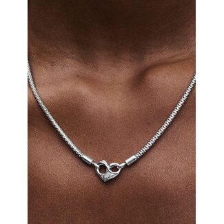 Pandora Pandora Collier 392451C00-45 Zilver met Hart Sluiting Maat 45