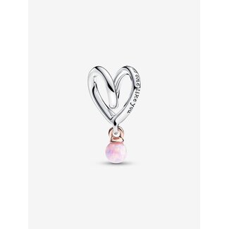 Pandora Pandora Bedel 783242C01 Zilver met 14k Rose Goldplated met Roze Opaal