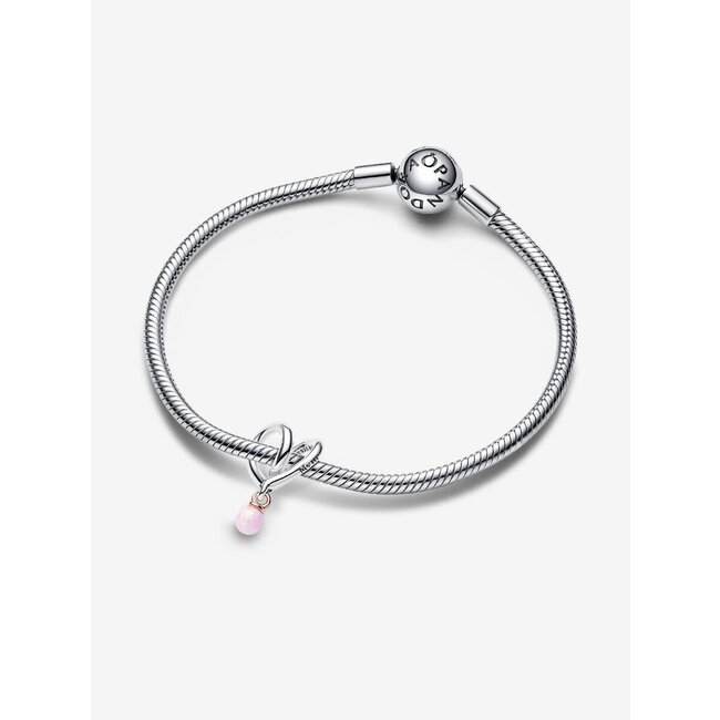 Pandora Pandora Bedel 783242C01 Zilver met 14k Rose Goldplated met Roze Opaal
