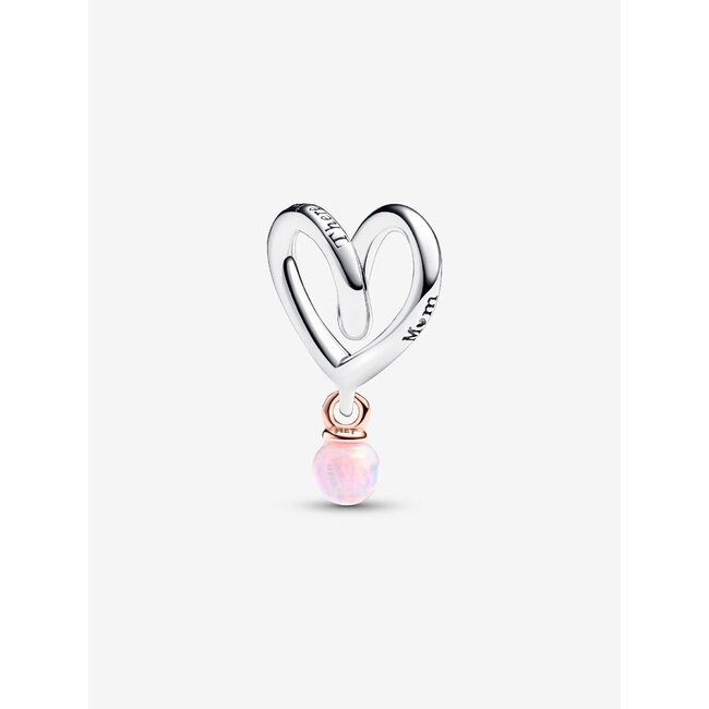 Pandora Pandora Bedel 783242C01 Zilver met 14k Rose Goldplated met Roze Opaal