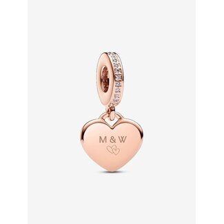 Pandora Pandora bedel 788761C01 14k Goud Plating Rose Graveerhart