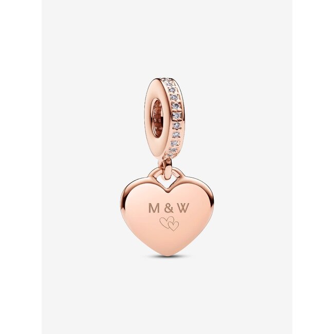 Pandora Pandora bedel 788761C01 14k Goud Plating Rose Graveerhart