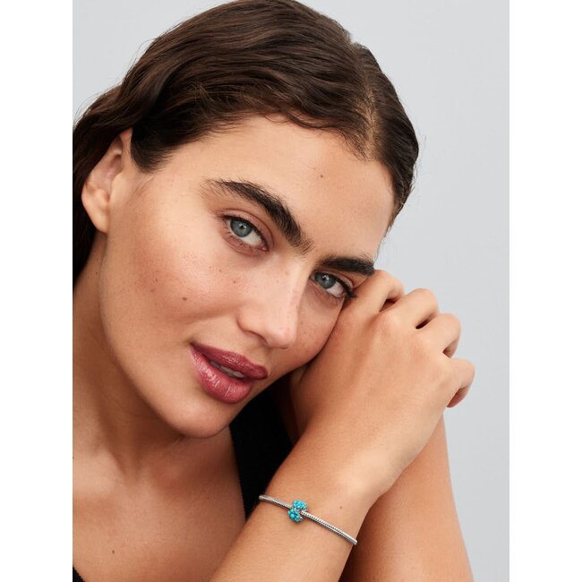 Pandora Pandora Bedel 793897C02 Zilver met Oceaan Turquoise