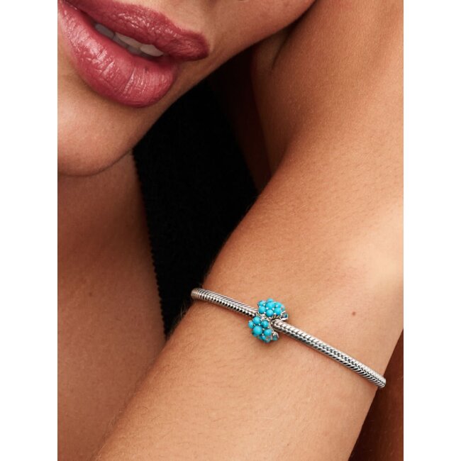 Pandora Pandora Bedel 793897C02 Zilver met Oceaan Turquoise