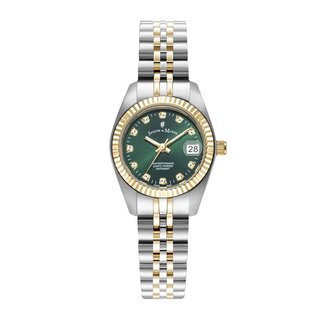 Jacques du Manoir Jacques du Manoir Horloge JWL02104 Inspiration Classic Staal Bi-color Quartz Swiss made Groene Wijzerplaat 26.5mm