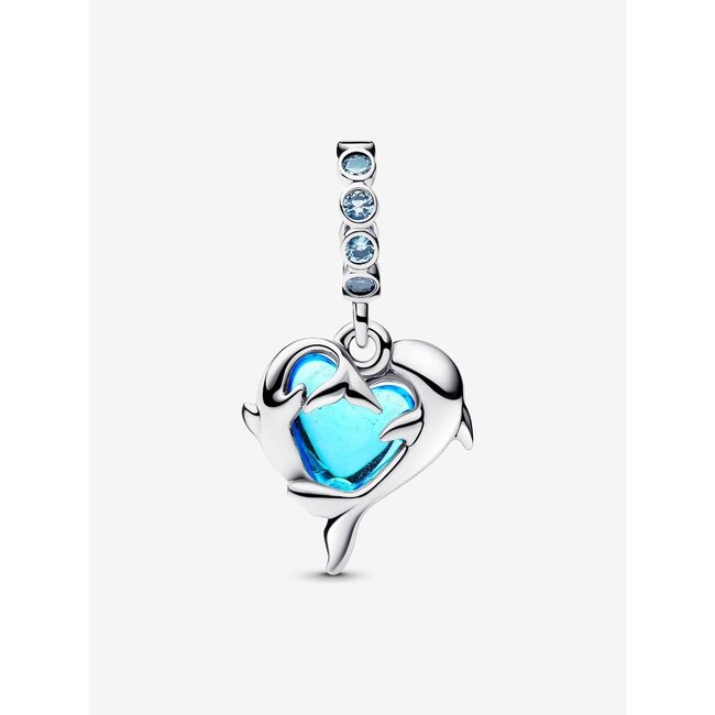 Pandora Pandora Bedel 793924C01 Zilver met Dolfijnen met Blauw Glas