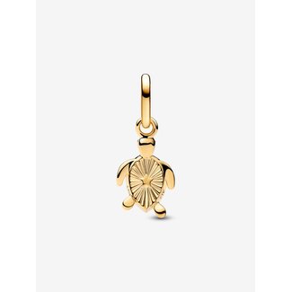 Pandora Pandora Bedel 763823C01 Zilver 14k Geelgoud Plating Schildpad met Groen