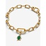Pandora Pandora Bedel 763823C01 Zilver 14k Geelgoud Plating Schildpad met Groen