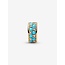 Pandora Pandora Bedel 763902C01 Zilver 14k Geelgoud Plating Stopper met Blauw