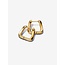 Pandora Pandora Oorbellen 263875C00 Zilver 14k Geelgoud Plating Gedraaid Vierkant