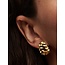 Pandora Pandora Oorbellen 263879C00 Zilver 14k Geelgoud Plating Groot Geribbeld
