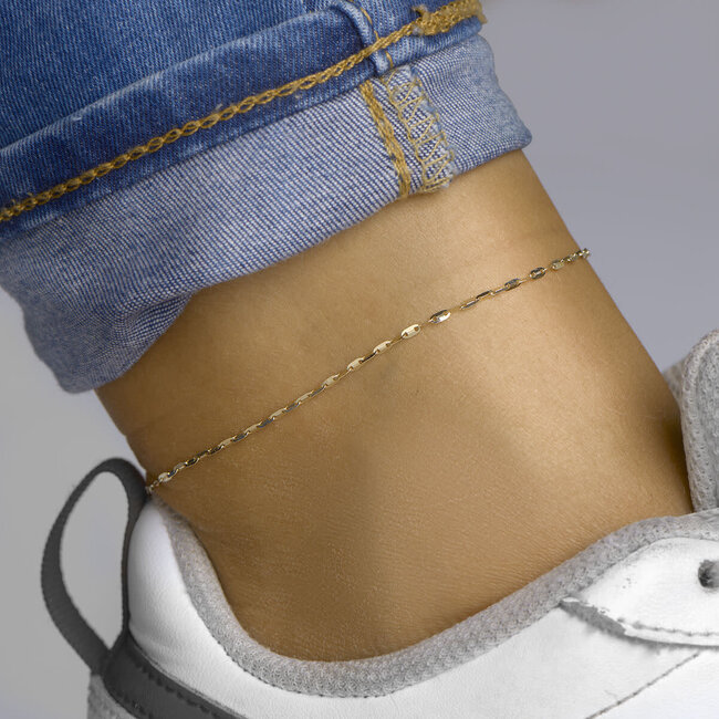 Blinckers Jewellery Huiscollectie BJ Enkelbandje 40.31296 14k Geelgoud Fantasie Schakel 1.5mm 24 - 26cm