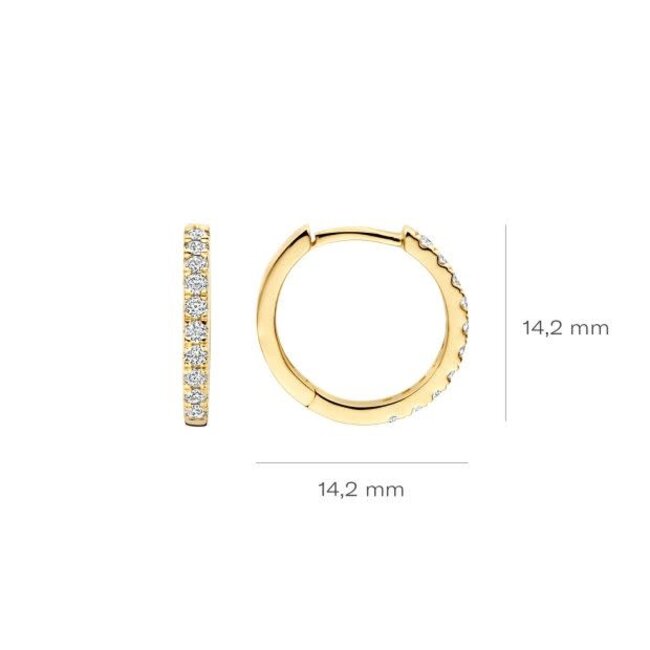 Blush Blush Oorbellen LG7012Y 14k Geelgoud met 0.33crt H SI Briljant geslepen Lab Grown Diamant 14,2mm