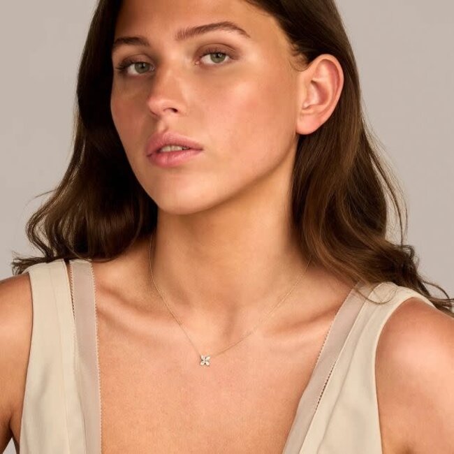 Blush Blush Collier LG3013Y 14k Geelgoud Bloem met 0,40crt H SI Marquise geslepen Lap Grown Diamant 42cm