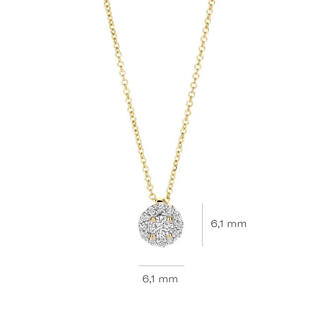 Blush Blush Collier LG3010Y 14k Geelgoud met 0,22crt H SI Briljant geslepen Lab Grown Diamant 42cm