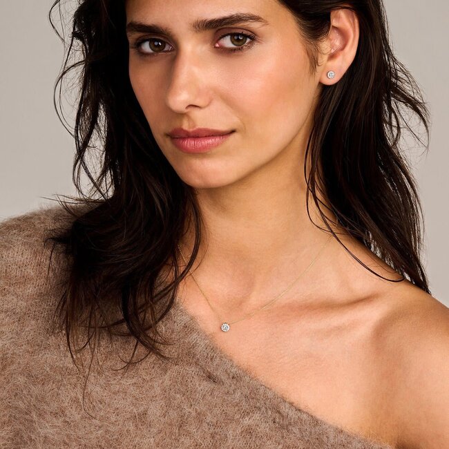 Blush Blush Collier LG3010Y 14k Geelgoud met 0,22crt H SI Briljant geslepen Lab Grown Diamant 42cm