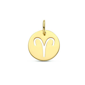 Blinckers Jewellery Huiscollectie BJ Hanger 40.23515 14k Geelgoud met Sterrenbeeld Ram 13mm x 10mm