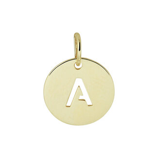 Blinckers Jewellery Huiscollectie BJ Hanger 40.20773 14k Geelgoud Letter A in Circle 13mm x 10mm