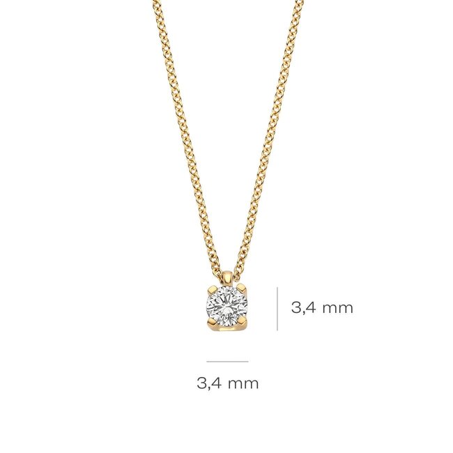 Blush Blush Collier LG3014Y 14k Geelgoud met 0,15crt G VS 1 Lab Grown Diamant