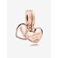 Pandora Pandora Bedel 782072EN23 Zilver 14k Rose Plating Moeder Dochter Deelbaar