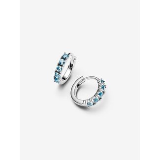 Pandora Pandora Oorbellen 293849C01 Zilver met Aquamarine Blauw Klein