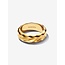 Pandora Pandora Ring 163886C00-54 Zilver 14k Geelgoud Plating Geribbeld Maat 54