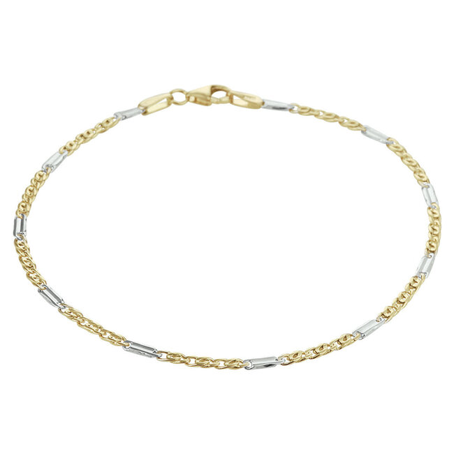The House Of Blinckers THOB Armband 42.08457 14k Wit- Geelgoud Valkenoog 3.7mm 21cm