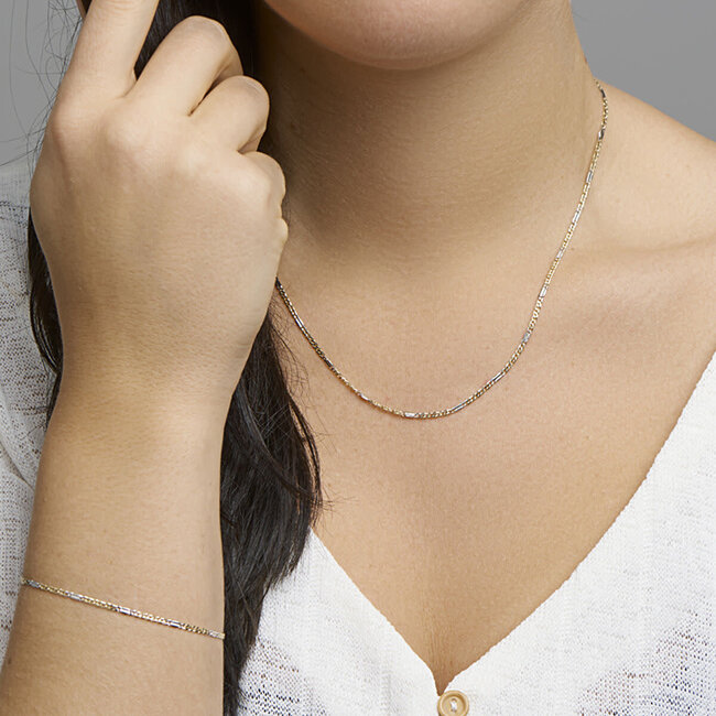 The House Of Blinckers THOB Armband 42.08457 21cm 14k Wit- Geelgoud Valkenoog 3.7mm 21cm