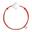 Morganne Bello Morganne Bello Armband 1015x09B101 White Agate Clover, Orange Cord