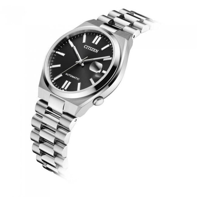 Citizen Citizen Horloge NJ0150-81E Tsuyosa Staal Automaat met Zwarte Wijzerplaat 40mm