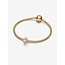 Pandora Pandora Bedel 763785C01 Zilver 14k Geelgoud Plating Clip met Zirkonia