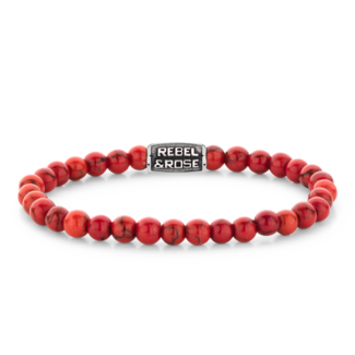 Rebel & Rose Rebel & Rose Armband RR-60118-V-M Red Delight Vintage 6mm Maat M
