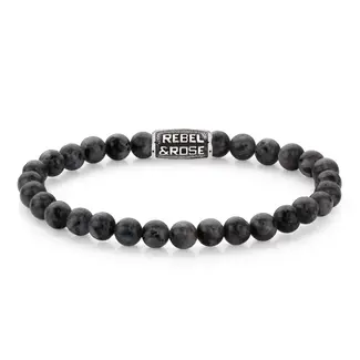 Rebel & Rose Rebel & Rose Armband RR-60117-V-L Grey Seduction Vintage 6mm Maat L
