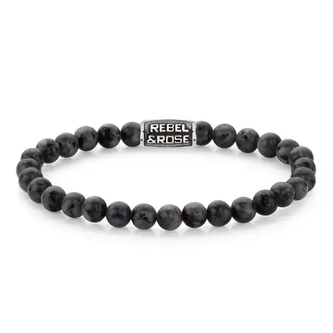 Rebel & Rose Rebel & Rose Armband RR-60117-V-L Grey Seduction Vintage 6mm Maat L