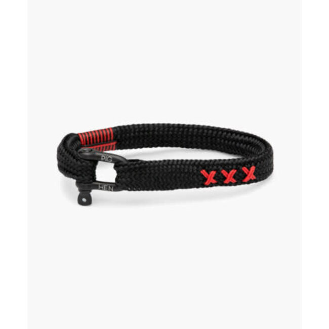 Pig & Hen Pig & Hen Armband P16-90XXX-M Sharp Simon Staal met Zwarte Coating Zwart XXX Maat M 18cm