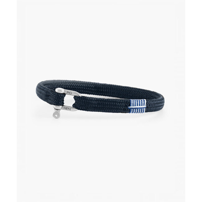 Pig & Hen Pig & Hen Armband P19-163000-ML Vicious Vik Staal Navy Blue Maat M/L 19cm