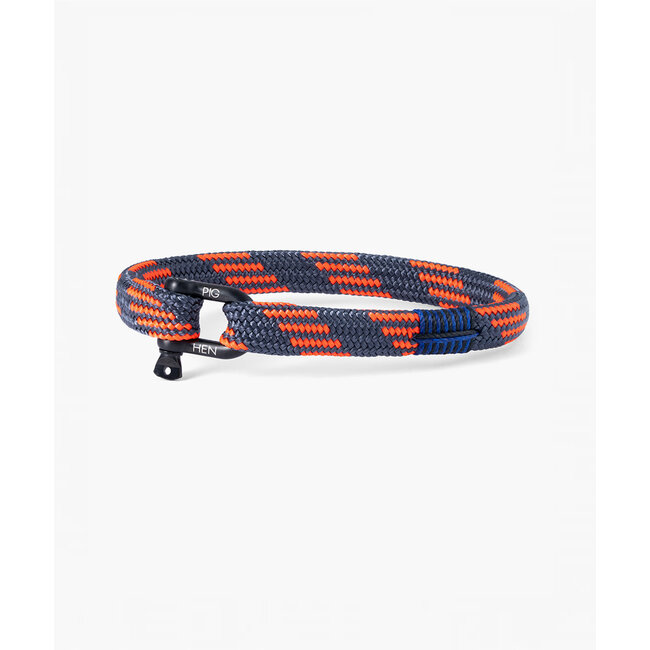 Pig & Hen Pig & Hen Armband P19-282394-M Vicious Vik Staal met Zwarte CoatingRadiant Orage Black Maat M 19cm