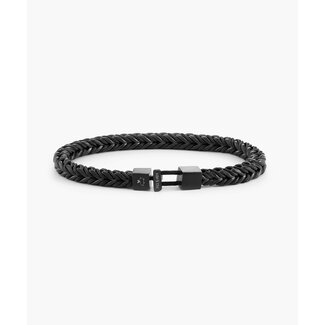 Pig & Hen Pig & Hen Armband P52-290000-M Catena Foxtail Staal met Zwarte Coating Zwart Maat M 18cm