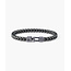 Pig & Hen Pig & Hen Armband P52-453000-M Catena Foxtail Staal met Zwarte Coating Army Vintage Maat M 18cm