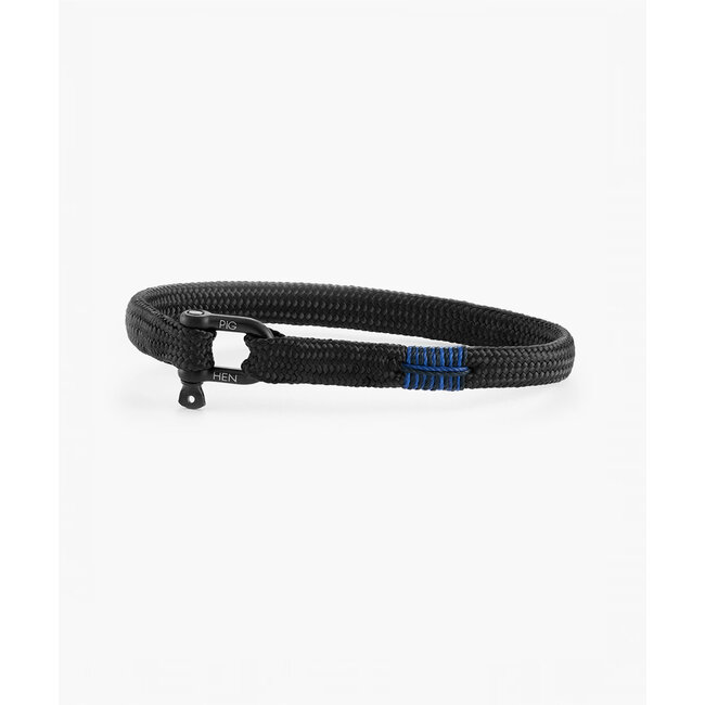 Pig & Hen Pig & Hen Armband P19-290000-ML Vicious Vik Staal met Zwarte Coating Zwart Maat M/L 19cm