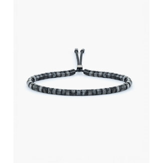 Pig & Hen Pig & Hen Armband P48-283819-M Brontide 4mm Adjastabel Zwart Maat M 18 - 19cm