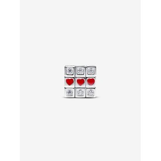Pandora Pandora Bedel 793672C01 Zilver Speelgoedkubus met Zirkonia en Rood
